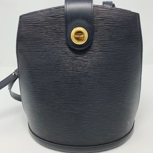 LV Cluny Black Epi Leather Bucket Shoulder Bag